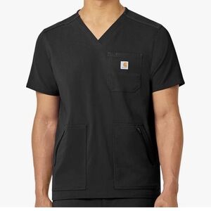 Carhartt Men's Scrub Tops Size XL Black Rugged Flex Modern Fit V-neck NWT.